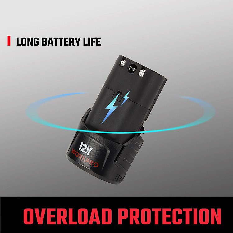 WORKPRO WP465000 μπαταρία 12V-Li λιθίου επαγγελματικής σειράς PROFI