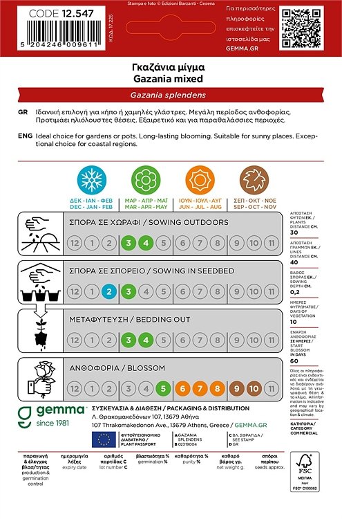 Γκαζάνια Gemma – Πολυχρωμία λουλουδιών για γλάστρες και παρτέρια