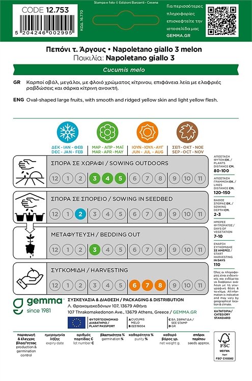 Πεπόνια Άργους με κίτρινο φλοιό και ανοιχτή σάρκα