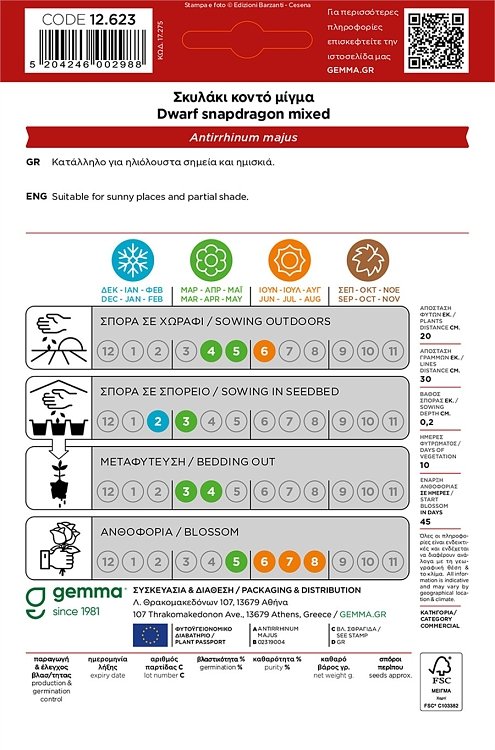 Σκυλάκι Κοντό Μίγμα Gemma – συσκευασία φάκελος κοντινό πλάνο