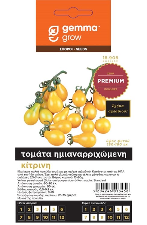 Τομάτα Yellow Pearshaped Gemma – κίτρινη ημιαναρριχώμενη ποικιλία σπόρων