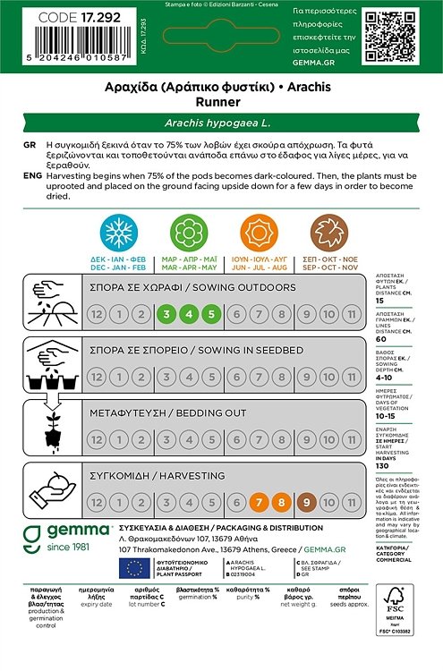 Σπόροι αράπικου φυστικιού Gemma Runner – φάκελος