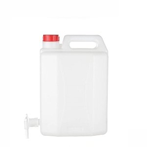 Μπιτόνι Πλαστικό 20lt HDPE με Κάνουλα (Κατάλληλο για Τρόφιμα & Χημικά) Λευκό