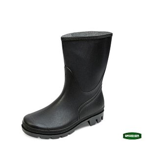 Γαλότσα Εργασίας GRASHER Κοντή Μαύρη PVC