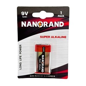 Nanorand Μπαταρία 9V Super Alkaline – Ισχυρή Απόδοση