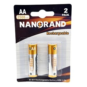 Nanorand Μπαταρίες Επαναφορτιζόμενες AA 1.2V 2500mAh 2τμχ