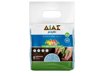 ΔΙΑΣ μπλε 12-12-17+2MgO 2Kg – Ισορροπημένο κοκκώδες SOP
