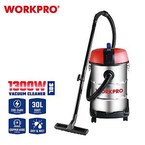 WORKPRO WP423005CE – Σκούπα Υγρών & Στερεών 30L 1300W INOX PROFI