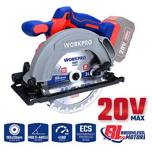 WORKPRO WP391200 – Δισκοπρίονο Χειρός 20V-Li BL SOLO PROFI