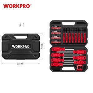 Κασετίνα Κατσαβίδια & Μύτες 56τμχ WORKPRO WP200520 PROFI