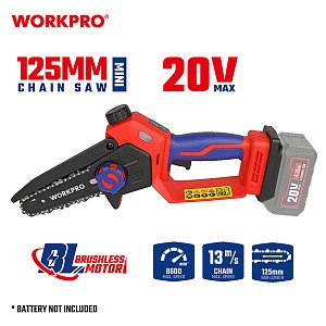WORKPRO WP391620 – Mini Αλυσοπρίονο Κλαδευτικό 20V-Li BL SOLO PROFI