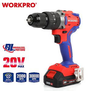 Δραπανοκατσάβιδο Κρουστικό WORKPRO WP390007 20V-Li BL (2×2,0Ah)