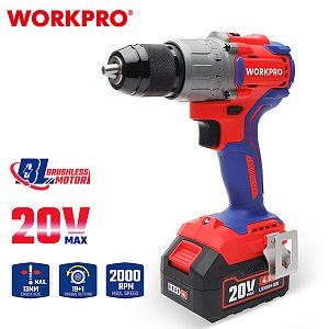 Δραπανοκατσάβιδο WORKPRO WP390008 20V-Li BL (2×4,0Ah) PROFI