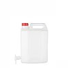 Μπιτόνι Πλαστικό 10lt HDPE με Κάνουλα (Κατάλληλο για Τρόφιμα & Χημικά) Λευκό