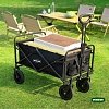 Grasher FT8060 – Πτυσσόμενο Καρότσι Κήπου Μεταλλικό 80 L, Φορτίο 80 kg, Μαύρο