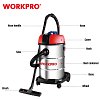 WORKPRO WP423005CE – Σκούπα Υγρών & Στερεών 30L 1300W INOX PROFI
